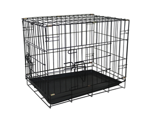 Idoor sızdırmaz Pan ile tek kapılı köpek sandık gelişmiş Metal demir tel kulübesi canlı kullanım için plastik tepsi palet içerir - Product Image 4