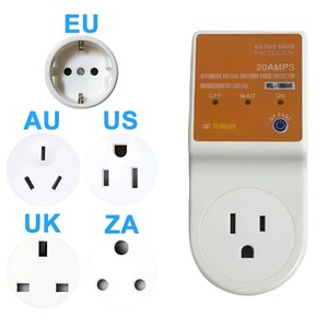Protector de Voltaje de 20 Amperios con Enchufe Estadounidense, Protección Automática Contra Sobrecargas y Sobretensiones para Electrodomésticos - Product Image 1