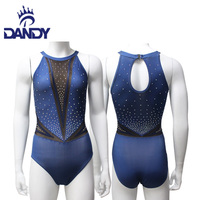 Justaucorps de danse noir personnalisé de haute qualité Dandy Costume de danse brillant justaucorps de gymnastique