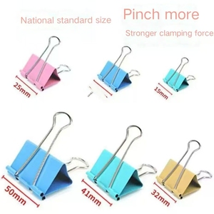 Hot Bán Đầy Màu Sắc Kim Loại Chất Kết Dính Clip 15 Mm 19Mm 25Mm 32Mm 41Mm 51Mm Giấy Clip Chủ Trường Văn Phòng Kim Loại Chất Kết Dính Clip - Product Image 2