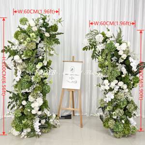 Индивидуальная свадебная арка с искусственными цветами: зелень, гортензии, шелковые белые розы - Product Image 6