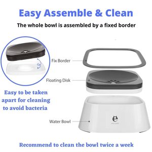 Mangkuk Hewan Peliharaan Elspet Logo Kustom Anti Tumpah Mangkuk Air Anjing 70oz Plastik Minum Air Anti Bocor Mangkuk Personal untuk Anjing - Product Image 4