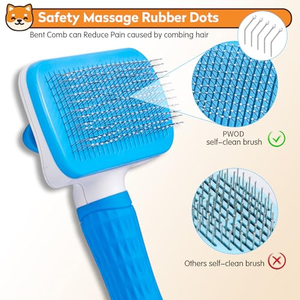 OEM & ODM Manufacturer Cat <b>Dog</b> Pet Hair Grooming Shedding Self Cleaning Slicker <b>Brush</b> Products Cat Combing - Product Image 5