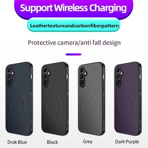 Cover di lusso in pelle di ricarica Wireless magnetica antiurto in fibra di carbonio per <span class=keywords><strong>Samsung</strong></span> A36 <span class=keywords><strong>5G</strong></span> A52 A53 A54 A55 A56 M33 M14 M54 - Product Image 6