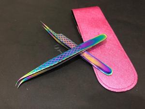 แหนบต่อขนตาแบบญี่ปุ่นทำจากสแตนเลสขนตาสีรุ้งแบบปลายแหลมเคลือบด้วยพลาสมาหลากสี - Product Image 6