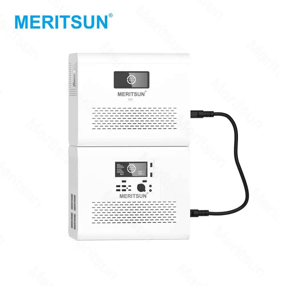 MeritSun – Station d'alimentation Portable, batterie au Lithium à semi-conducteurs 2400W pour la sauvegarde à domicile, les urgences, le Camping en plein air