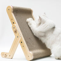 Planche à gratter de luxe pour chats en bois durable avec support, dotée de matériaux en sisal et PC de style luxueux et de dessin animé pour le jeu