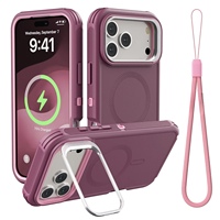 Étui de luxe magnétique 3-en-1 robuste pour iPhone 18 Pro Max 17 16, antichoc avec anneau de protection d'appareil photo, support et cordon