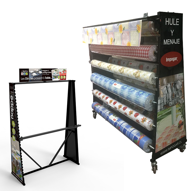 Customized Classic Roll Display Rack Cloth Roll Display Rack Wallpaper Display Rack for Retail Stores — view 4