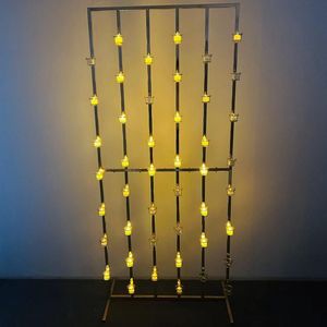 جدار شمع خلفي للجدار الزفاف الرائع حامل شموع معدني متقاطع خلفية ذهبية للزفاف خلفية شموع جدارية - Product Image 2