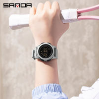 Montre homme Sanda 2189, chronographe de marque haut de gamme, fitness, course à pied, calories, étanche 50 m, montre numérique LED, montre-bracelet homme
