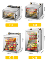 Wallepac 8 Lagen Thuisgebruik 110/220V Elektrische Volautomatische Fruitdroger Machine Voedsel Wortel Dehydrator Machine Voor Groente