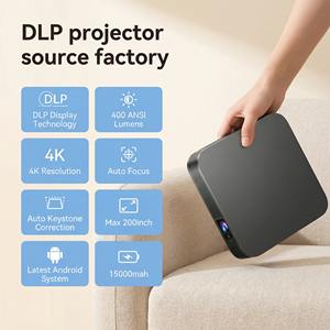 Proyector LED portátil profesional 4K Video <span class=keywords><strong>HD</strong></span> 3D 1080P Enfoque automático Tecnología DLP 15000mAh Mini 2G Batería de tiro corto 5G WiFi - Product Image 2