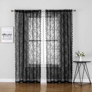Cortinas transparentes de punto de urdimbre de rosa de encaje Floral Pastoral para comercio exterior de <span class=keywords><strong>Amazon</strong></span> para envío directo transfronterizo terminado - Product Image 2