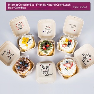 Boîte à hamburger jetable biodégradable en pulpe de canne à sucre, emballage pour pâtisserie, boîte à soufflé, boîte à lunch, boîte à tiramisu, emballage alimentaire - Product Image 3