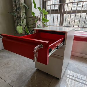 Armoires de classement mobiles à 3 tiroirs en métal, avec roulettes anti-basculement, pour bureau, avec serrure, rangement sécurisé - Product Image 2