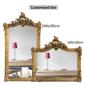 Miroirs dorés en bois sculpté de grande taille, décoration d'art <span class=keywords><strong>mural</strong></span> - Product Image 5