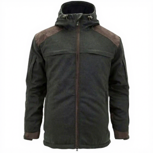 Veste de chasse et de safari pour homme en laine 100% coupe-vent tactique d'hiver en gros avec fermeture éclair sur le devant - Product Image 1
