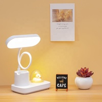 Lampe de bureau LED personnalisée avec chargeur USB, lampe de lecture, canard jaune, lampe de bureau avec porte-stylo