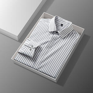 Camicie da <span class=keywords><strong>Uomo</strong></span> OEM/ODM, <span class=keywords><strong>Camicia</strong></span> Casual a Maniche Lunghe a <span class=keywords><strong>Righe</strong></span>, <span class=keywords><strong>Camicia</strong></span> alla Moda per <span class=keywords><strong>Uomo</strong></span> - Product Image 5