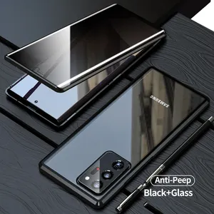 Toptan s9 kılıf ekran koruyucu-Anti Peep manyetik adsorpsiyon telefon kapak ekran koruyucu koruyucu çift temperli cam Samsung kılıfı Galaxy A30S A50S A50