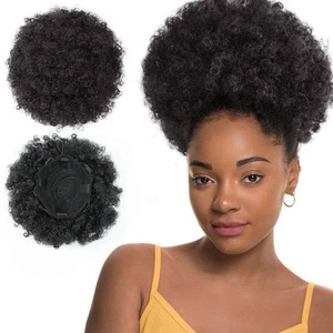 Paquete de pelo explosivo de gran tamaño de 10 ", banda elástica, cordón, postizos, paquete de peluca, paquete de pelo, peluca rizada esponjosa, moño de síntesis - Product Image 1