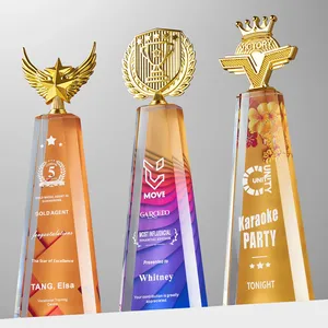 Nouveau Or Argent Bronze Écologique UV Imprimé Poli Trophées Personnalisé Vente Compétitions Jeux <span class=keywords><strong>De</strong></span> Sport Récompenses <span class=keywords><strong>Chant</strong></span> - Product Image 2