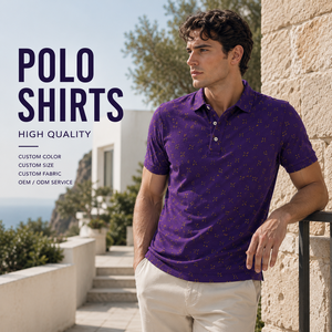 Polo de golf personnalisé pour hommes, polos imprimés performants, séchage rapide, extensible, respirant, fabricant OEM ODM, marque privée - Product Image 1