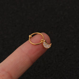 Novedad: Pendientes de Aro Clásicos de Acero Inoxidable 20GX6/8mm con Circonitas Colgantes para <span class=keywords><strong>Piercing</strong></span> de Tragus, Cartílago, Hélix y Rook para Mujer - Product Image 5