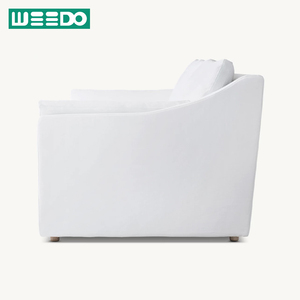 Canapé-lit Chesterfield moderne en bois massif, modulaire, extensible, confortable, rembourré, garnissage en éponge, lin - Product Image 2