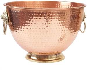 Tazón para servir frutas de metal redondo de una sola pieza, respetuoso con el medio ambiente, acabado de cobre, acero interior, pulido, exterior, embalaje elegante duradero - Product Image 2