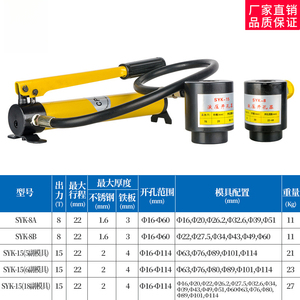 Cortador de Orificios Hidráulico, Modelo Manual de Acero Inoxidable, Portátil, para Fregaderos de Chapa Metálica - Product Image 4