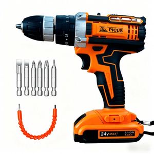 Taladro Eléctrico Inalámbrico de 24 V de Buena Calidad con Función de Impacto, Dos Baterías, Un <span class=keywords><strong>Cargador</strong></span>, Caja de Plástico, Taladro Percutor Inalámbrico de Iones de Litio - Product Image 4
