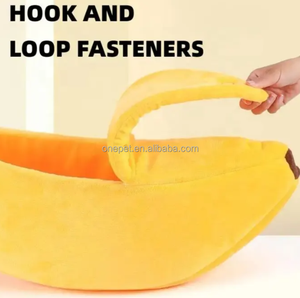 Lit en forme de banane pour animaux de compagnie, Logo personnalisé, luxe, peluche, chaud, drôle, banane, <span class=keywords><strong>bateau</strong></span>, lit pour chat - Product Image 2