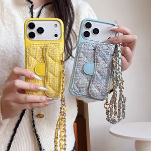 Étui en cuir de luxe haut de gamme pour <span class=keywords><strong>iPhone</strong></span> 17 Air 17-<span class=keywords><strong>11</strong></span> Pro/Plus <span class=keywords><strong>avec</strong></span> porte-cartes et chaîne, <span class=keywords><strong>coque</strong></span> arrière inclinée - Product Image 3