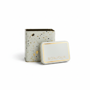 80x120x120 mm Terrazzo Cream Slip Lid 1L Rectangular Metal <b>Storage</b> <b>Box</b> for <b>Paper</b> & Media Cream - Product Image 2