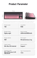 Clavier mécanique Langtu T88, trois modes, gravure latérale, clavier de jeu sans fil, hotswap, RGB