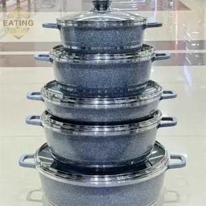 <span class=keywords><strong>Set</strong></span> di <span class=keywords><strong>Pentole</strong></span> in Alluminio di Grado Commerciale con Design Originale, 5 Pezzi con Rivestimento Antiaderente - 20/24/28/32/28cm con Coperchi Resistenti - Product Image 1