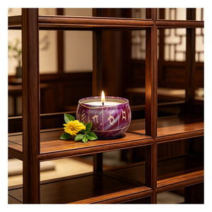 Contenants décoratifs pour bougies, vases métalliques de luxe vides avec couvercle pour le remplissage de cire de soja, emballage et présentation assortis - Product Image 4