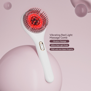 หวีไฟฟ้านวดหนังศีรษะน้ำมันหอมระเหยแบบพกพาสำหรับนวดหนังศีรษะเครื่องนวดกระตุ้นการเกิดแสงสีแดง - Product Image 2