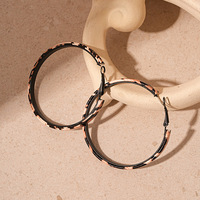 Boucles d'oreilles rétro à imprimé léopard géométrique, boucles d'oreilles simples
