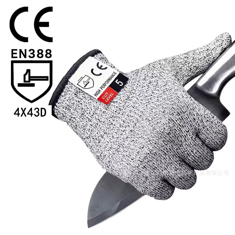 SONICE Industrial Safety Supplier ANSI/EN388 Certified Food Grade  Cut-Resistant Level Construction Anti-Cut Gloves