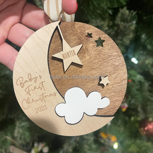 Vente chaude décoration suspendue en bois de noël <span class=keywords><strong>premier</strong></span> ornement de noël de bébé <span class=keywords><strong>mon</strong></span> <span class=keywords><strong>premier</strong></span> arbre de noël signes pour accrocher - Product Image 4