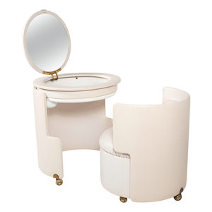 طاولة زينة إيطالية مميزة مع مرآة وأدراج طاولة مكياج خشبية فاخرة لغرفة الفتيات - Product Image 3