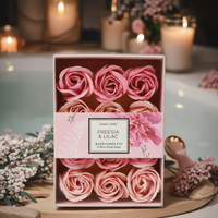 Kelopak sabun bentuk mawar mewah, 12pcs untuk mandi Spa & relaksasi wangi dan pelembab