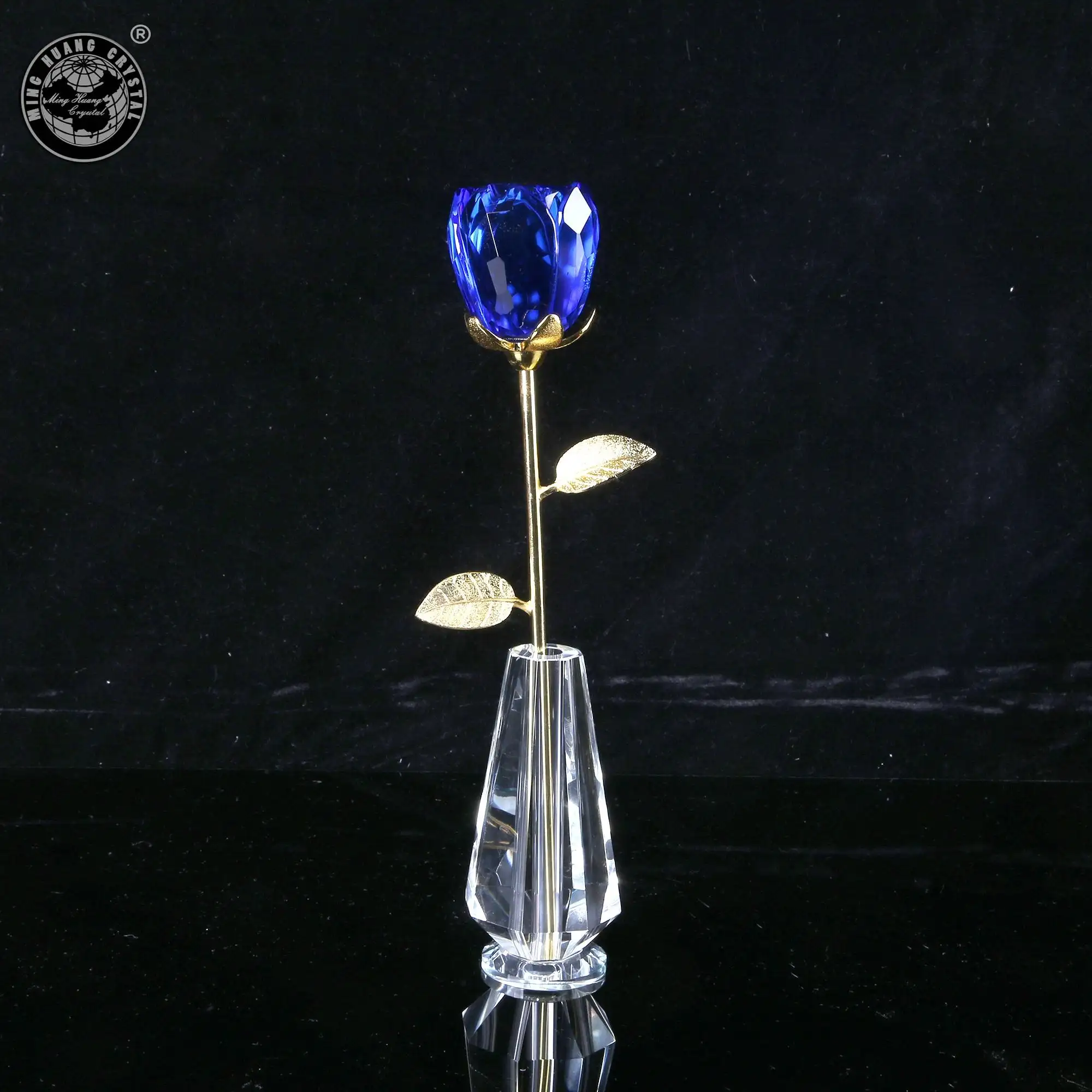 Vaso decorativo de cristal k9, casamento romântico, lembrança de presente, multicolor, azul, rosa de cristal, brindes de flores com vaso, MH-F008