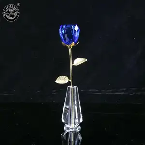 MH-F008浪漫婚礼装饰礼品纪念品蓝色多色K9水晶玫瑰偏爱花瓶花