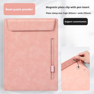 A4 Presentatiemap op maat, PU+Papier Portfolio, Conferentieblok, Paperclip, Business Schrijfbord, Magnetische Klem, Pen - Product Image 4