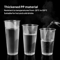 Cundao 360ml 500ml 600ml 700ml Tasses à thé au lait en plastique recyclables Logo personnalisé Gobelets jetables en PP givrés