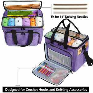 Organisateur de fils à grande capacité avec séparateur intérieur, portable pour transporter vos projets - Product Image 3